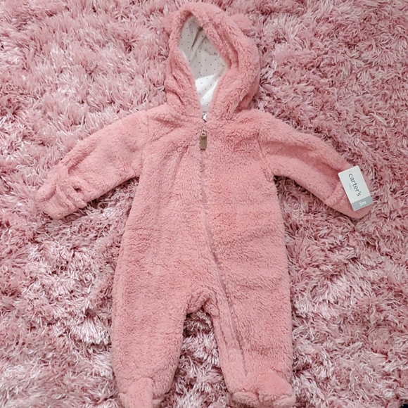 Carter's Other - Carters 3 month fleece hooded onsie NWT